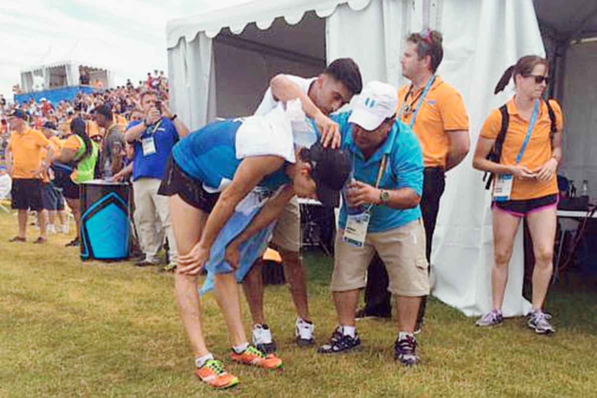 Charles Fernández, al final de la prueba combinada. (Foto Prensa Libre: Cortesía COG).
