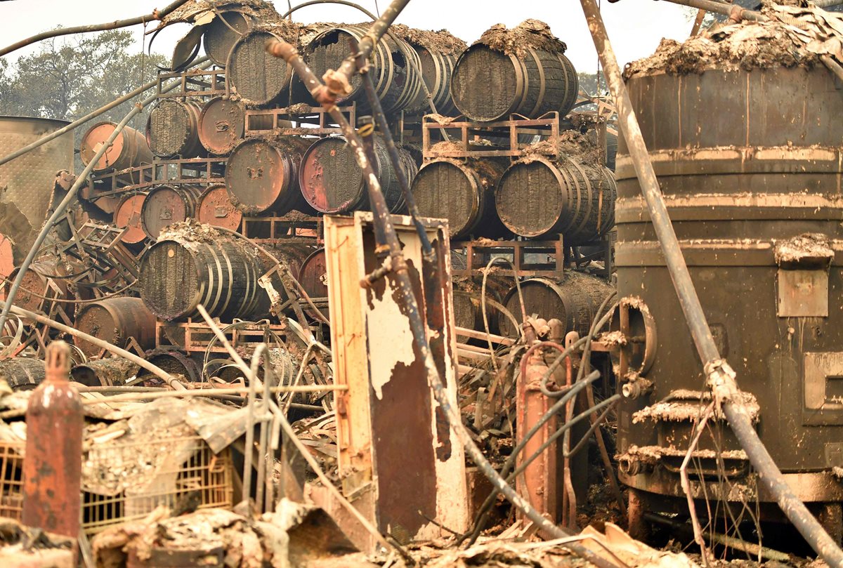 La industria del vino tardará años en recuperarse en California. (Foto Prensa Libre: AFP)