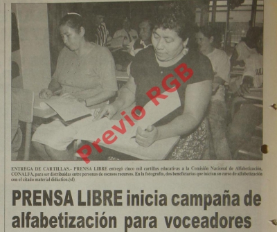 Prensa Libre inicia campaña de alfabetización para voceadores. Foto: Hemeroteca PL