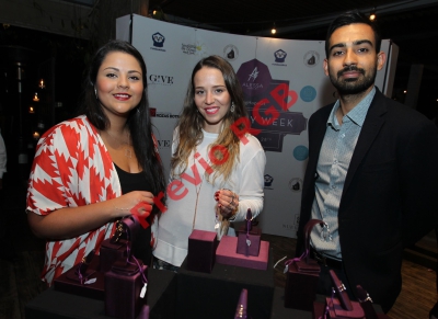 Luisa Fernanda  Aceituno, Alessandra Robles, diseñadora de joyas y Yuvraj Pahuja.  Edwin Castro