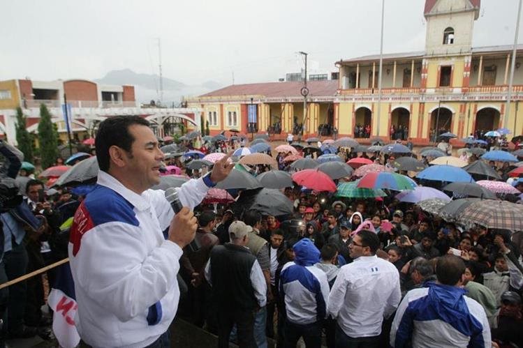 Jimmy Morales durante una actividad proselitista en la campaña electoral de 2015. (Foto Prensa Libre: Hemeroteca PL)