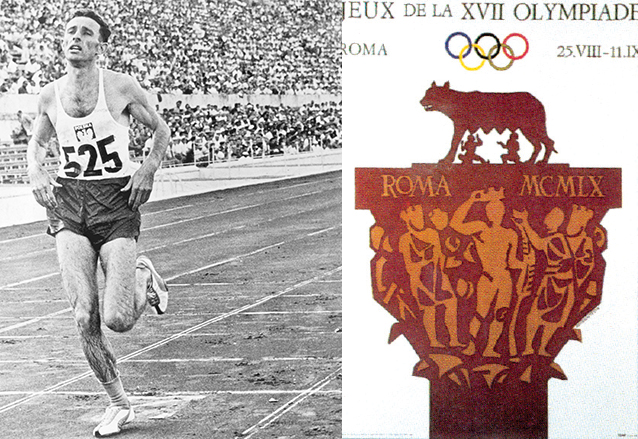 El atleta polaco Kryzskowiak entra en la primera posición en el final de la carrera de los 3 mil metros en los Juegos Olímpicos de Roma 1960. (Foto: Hemeroteca PL)