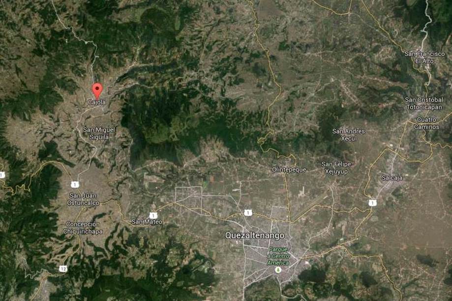 Mapa de Cajolá, Quetzaltenango, donde la víctima fue secuestrada. (Foto Prensa Libre: Google Maps)