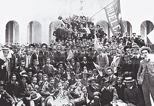 Huelga de Dolores en tiempos de Estrada Cabrera, principios del siglo XX. (Foto: Hemeroteca PL)