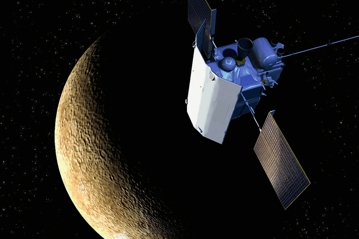 Una representación artistica muestra la sonda Messenger acercandose a la superficie de Mercurio, (Foto Prensa Libre:AP)