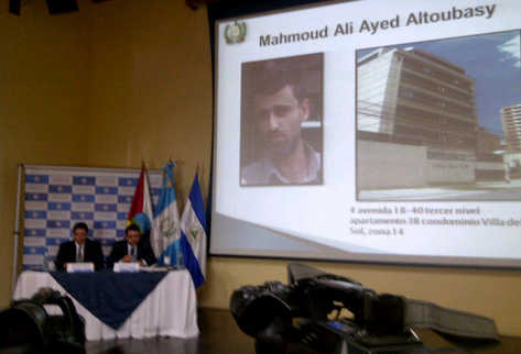 Proyección del sindicado Mahmoud Ali Ayed Altoubay. (Foto Prensa Libre: Julio Lara)