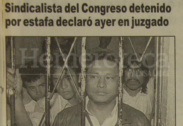 José Alfredo Pedroza, dirigente del SINTRACOR, fue detenido en 1995. (Foto: Hemeroteca PL)