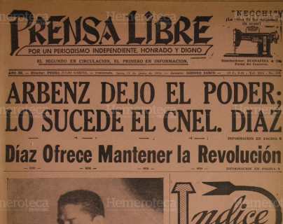 1954: Jacobo Árbenz deja el poder