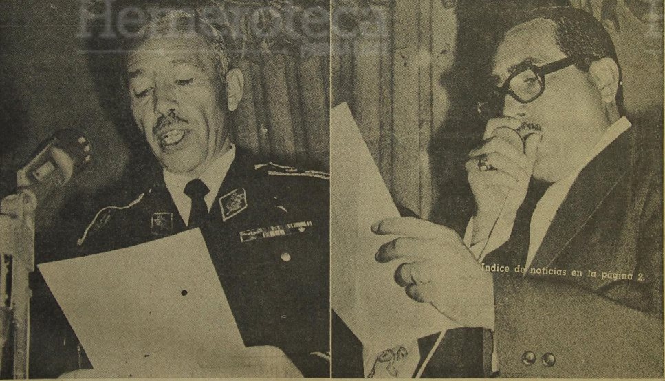 1/1/1974 Kjell Laugerud -i- y Mario Sandoval Alarcón, presidente y vicepresidente electos. (Foto: Hemeroteca PL)