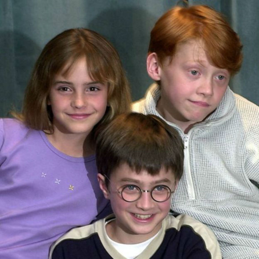 Daniel Radcliffe (abajo), Rupert Grint y Emma Watson saltaron a la fama con la película. (PA)