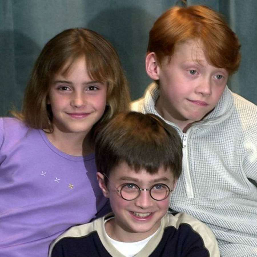 Daniel Radcliffe (abajo), Rupert Grint y Emma Watson saltaron a la fama con la película. (PA)