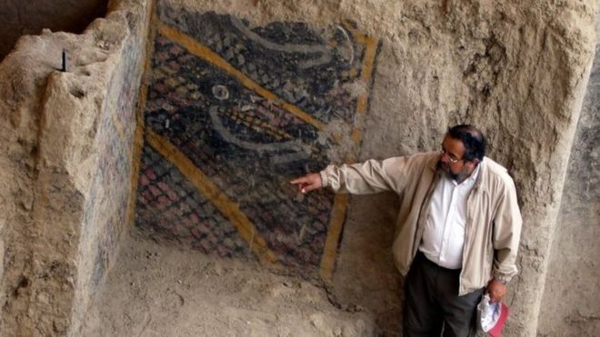 Un incendio en un sitio arqueológico de Perú destruye uno de los murales más antiguos de América Latina