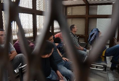 Los acusados escuchan   fallo en el Juzgado Primero A de Mayor Riesgo, en la Torre de Tribunales.