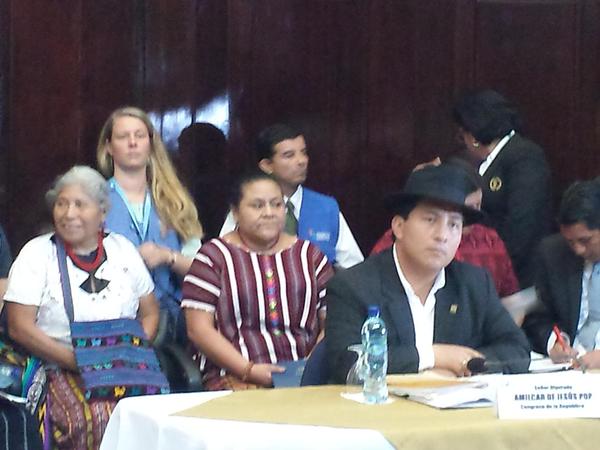 Diputado por Winaq Amilcar Pop comparece ante pesquisidora. (Foto Prensa Libre: Jessica Gramajo)