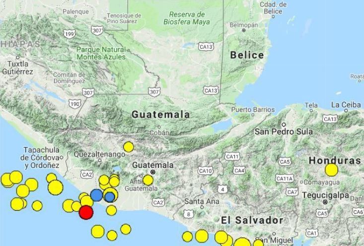 Un temblor fue sensible en varios departamentos del territorio nacional este sábado por la noche.