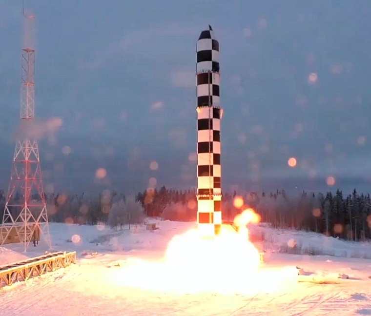 Lanzamiento del misil balístico Sarmat en Moscú, Rusia. (EFE).