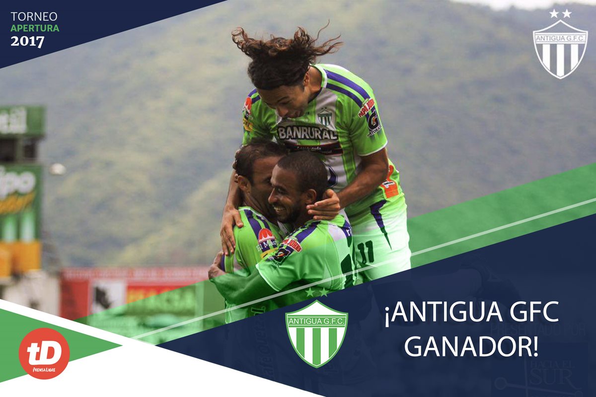 Los jugadores de Antigua GFC festejan en la remontada contra Marquense. (Foto Prensa Libre: TodoDeportes)