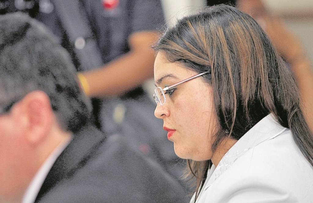 Jueza de Paz de San José Pinula, Rocío Murillo, durante una audiencia ante la Junta de Disciplina Judicial. (Foto Prensa Libre: Hemeroteca PL)