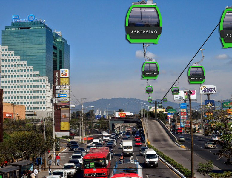 La ruta del AeroMetro tendría 335 cabinas y 10 estaciones. El recorrido de Mixco a la zona 9 se efectuaría en 25 minutos. (Imagen: Municipalidad de Guatemala)