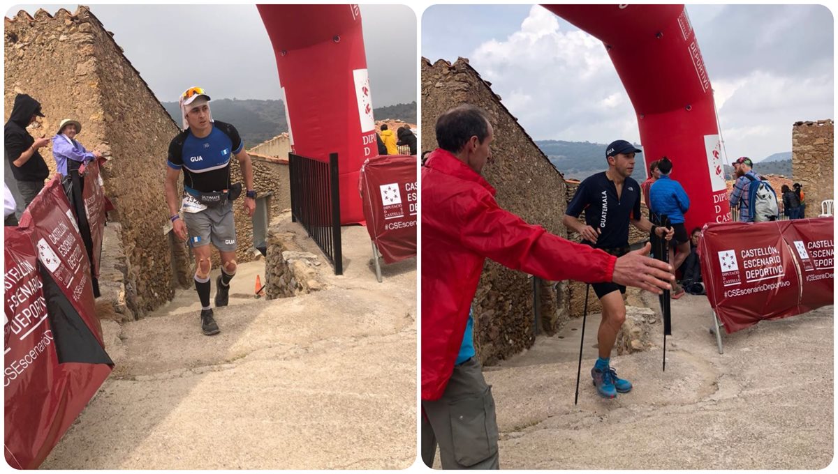 Charlie Sarmiento y Juan Carlos Sagastume en acción durante su participación en el Campeonato del Mundo de Trail. (Foto Prensa Libre: Cortesía Charlie Sarmiento)