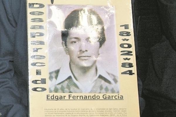 El estudiante universitario Edgar Fernando García despareció en 1984. (Foto Prensa Libre: Archivo)