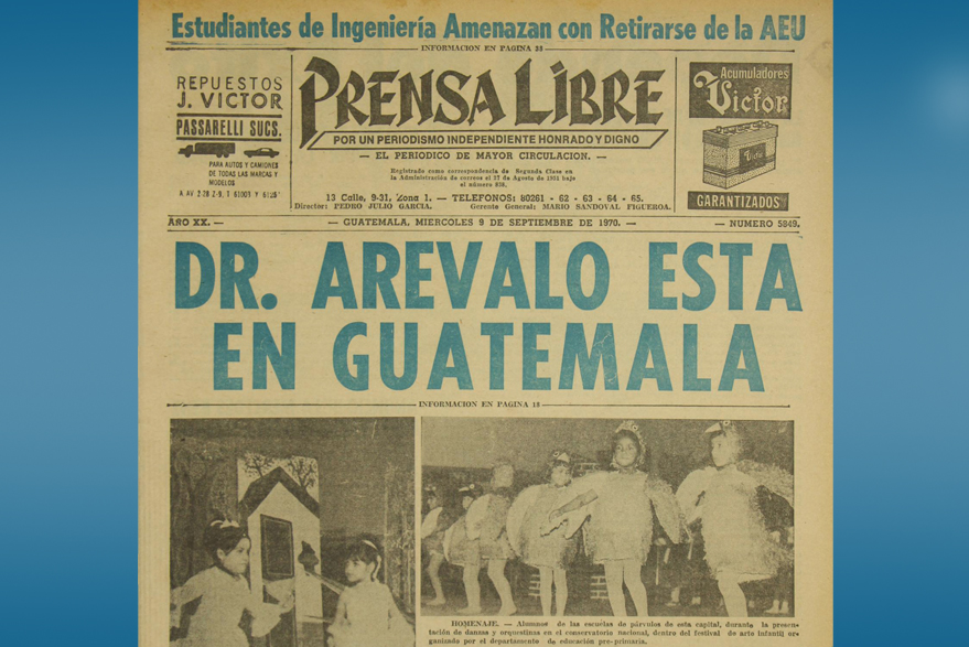 Portada de Prensa Libre del 9 de septiempre de 1970. (Foto: Hemeroteca PL)