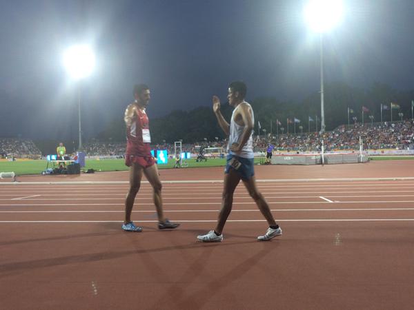 Mario Pacay al finalizar la prueba de los 5 mil metros panos. (Foto Prensa Libre: cortesía COG)