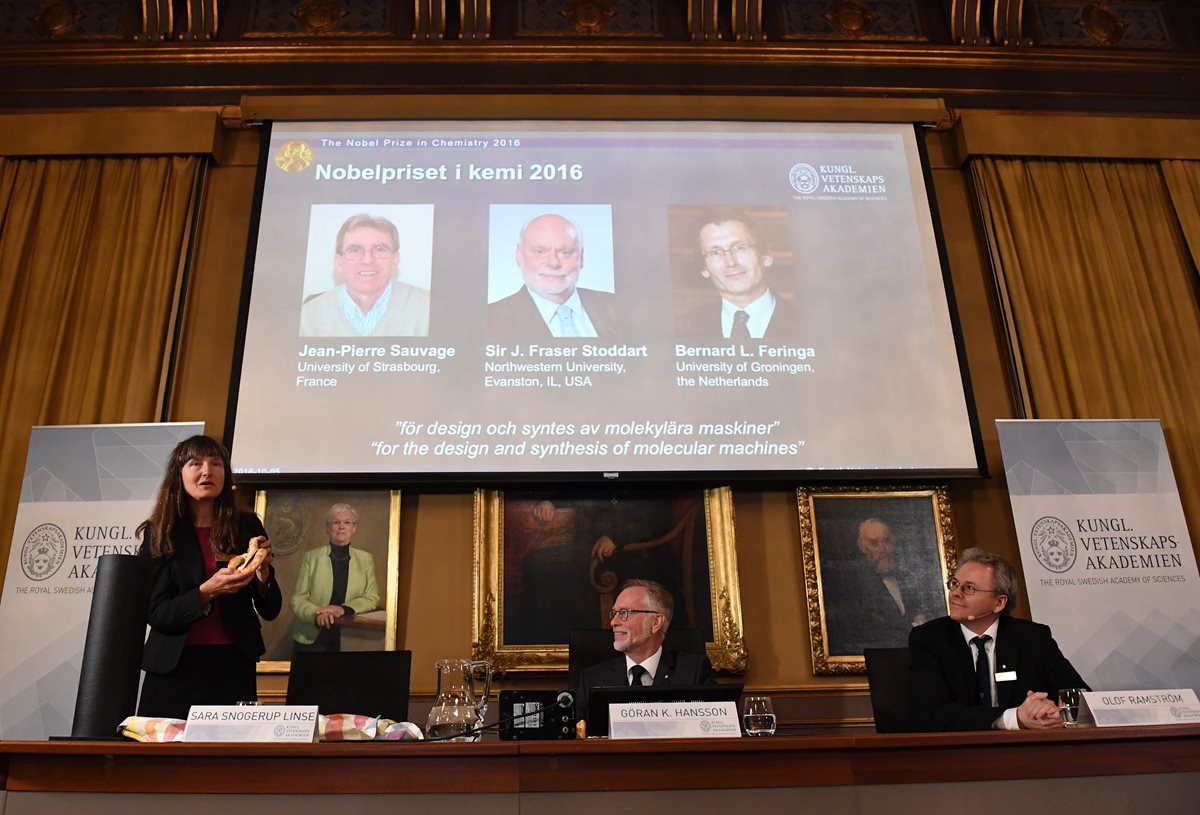 Comité anuncia a los ganadores de Premio Nobel de Química. (Foto Prensa Libre: AFP)