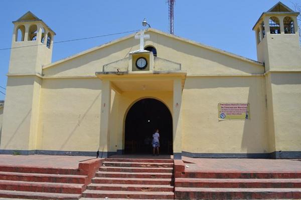 Iglesia de Morazán, de donde fue robada la imagen de la Virgen de Concepción. (Foto Prensa Libre: Hugo Oliva) <br _mce_bogus="1"/>