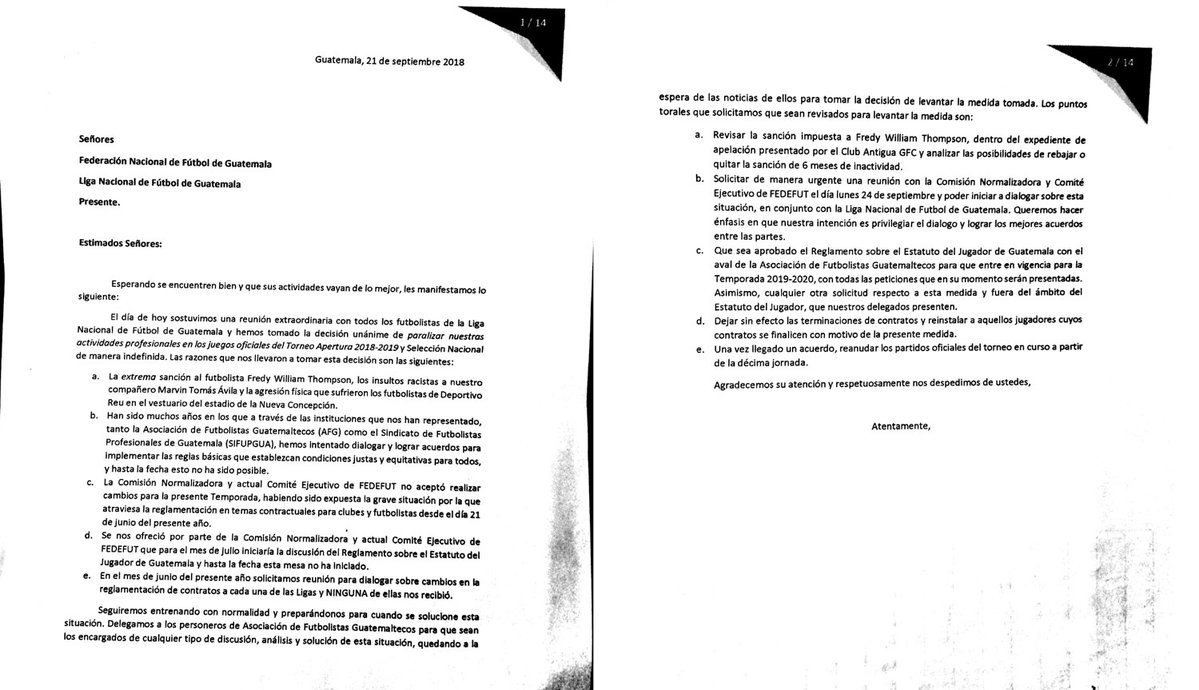 Estas son las solicitudes de los jugadores a la Federación Nacional de Futbol. (Foto Prensa Libre: Hemeroteca PL)