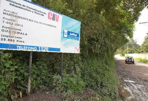 LA carretera de San José Pinula a Mataquescuintla nunca fue terminada.