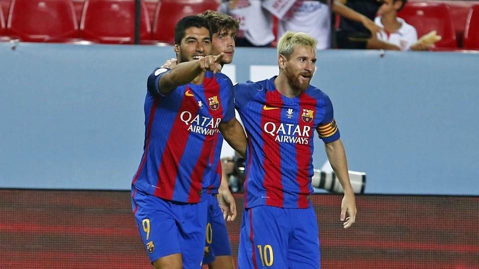 Luis Suárez y Leo Messi quieren guiar el triunfo del Barcelona. (Foto Prensa Libre: Twitter)