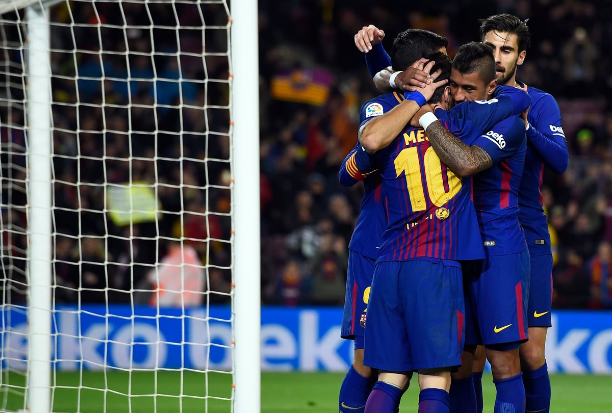 El Barcelona sigue imparable en La Liga española y este domingo su víctima fue el Levante. (Foto Prensa Libre: AFP)