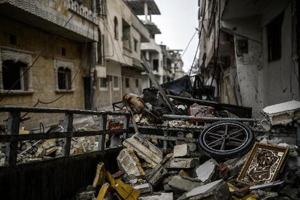 La zona este de la detruida ciudad siria de Kobani. (Foto Prensa Libre: AFP)