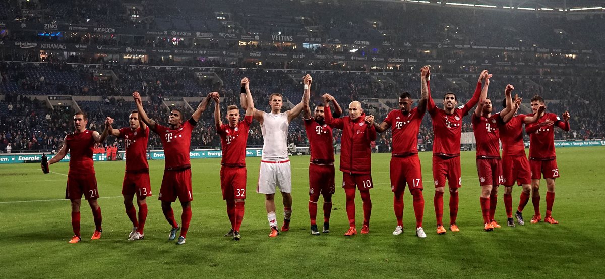 El Bayern celebró una nueva victoria en la Bundesliga. (Foto Prensa Libre: AFP)