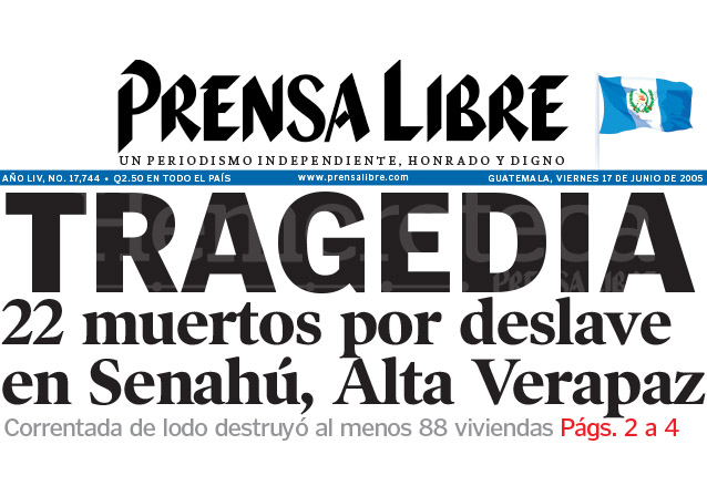 Titular de Prensa Libre del 18 de junio de 2005. (Foto: Hemeroteca PL)