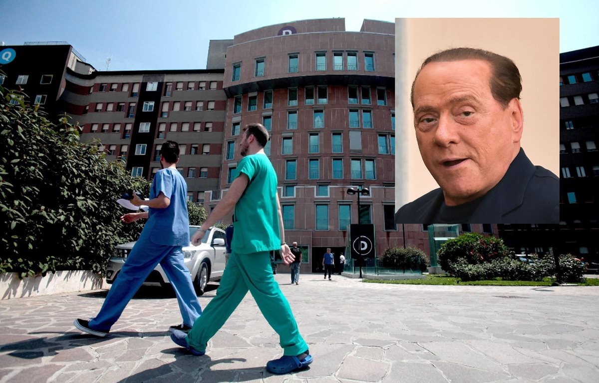 Vistas del hospital San Raffaele en Milán, Italia, donde Silvio Berlusconi fue operado. (foto Prensa Libre:EFE).