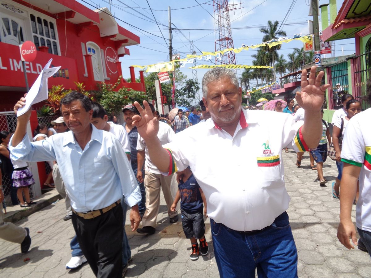 José Raúl Maldonado Pérez es candidato a la alcaldía en San Pablo, San Marcos, pese a tener orden de captura. (Foto Prensa Libre: Aroldo Marroquín)