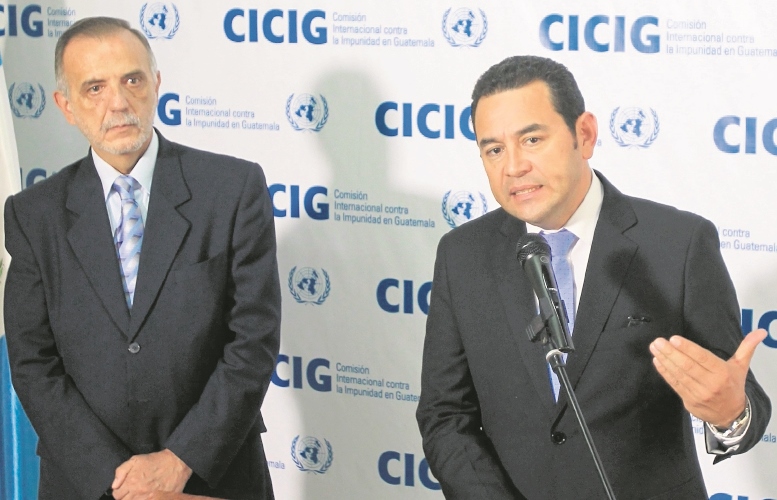 El presidente Jimmy Morales intentó expulsar al jefe de la Cicig, Iván Velásquez. (Foto HemerotecaPL)