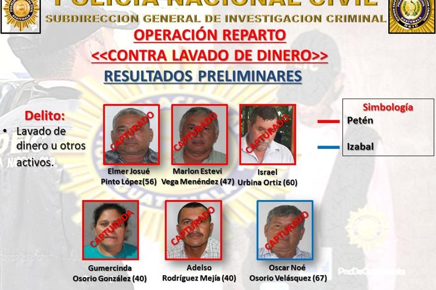 Cinco hombres y una mujer fueron capturados por las autoridades por supuestos vínculos con la estructura denominada el Reparto. (Foto Prensa Libre: Hemeroteca PL)