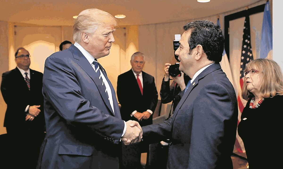 El gobierno de Jimmy Morales ha sido cercano a la administración de Donald Trump, sobre todo en temas geopolíticos, como el apoyo a Israel. (Foto Prensa Libre: Hemeroteca PL)