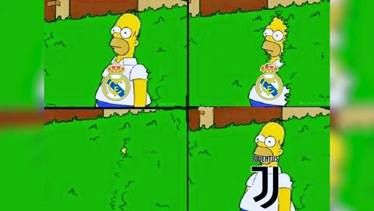 El popular meme de Homero Simpson fue utilizado para graficar el cambio de equipo de Cristiano Ronaldo. (Foto Prensa Libre: Redes)