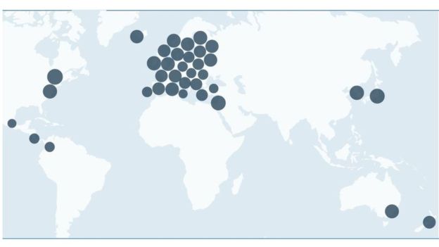 Los países con mayor población universitaria se concentran principalmente en Europa, según muestra este mapa de la OCDE. (OCDE)
