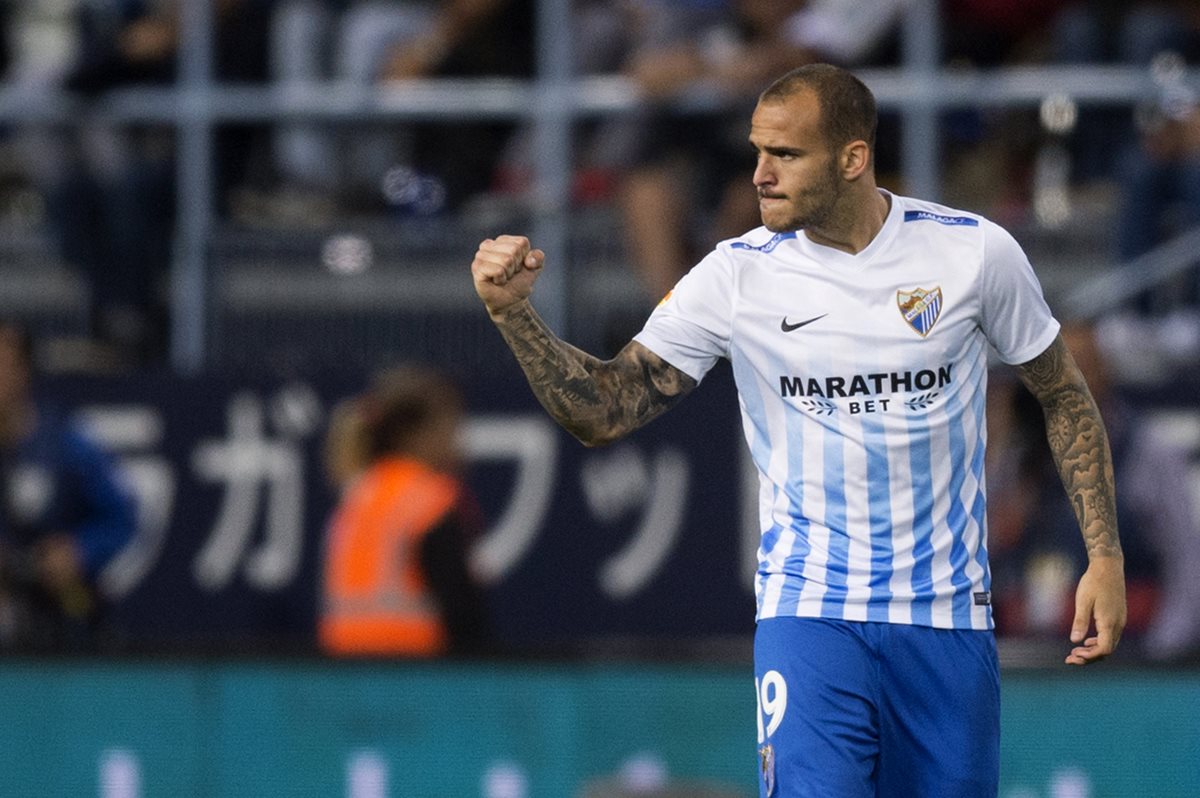 El delantero del Málaga, Sandro Ramírez, suma 13 dianas en el torneo de LaLiga. (Foto Prensa Libre: EFE).
