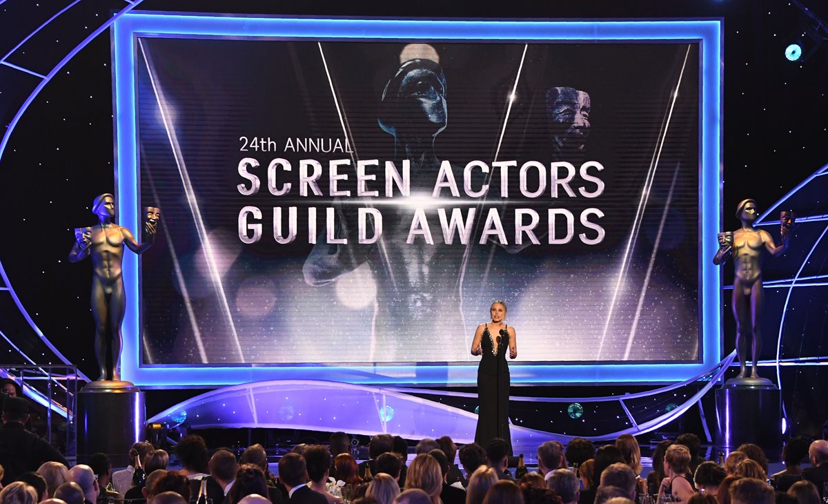 Kristen Bell due la presentadora de la edición 24 de los Screen Actors Guild Awards, celebrados en Los Angeles, California. (Foto Prensa Libre: AFP).