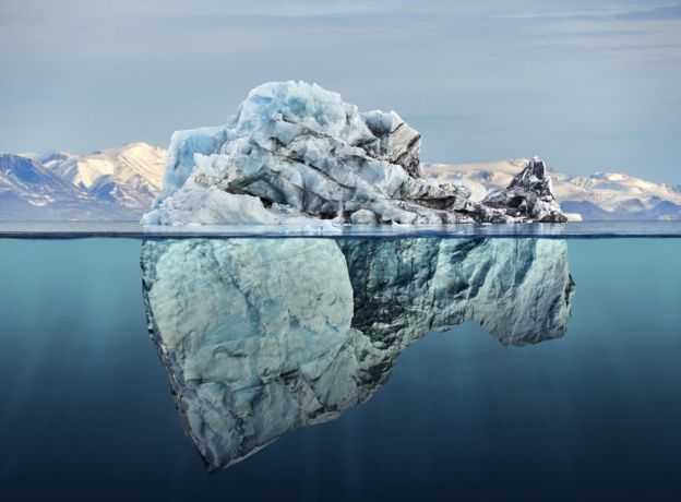 Los icebergs tabulares no son tan usuales como los iceberg que solemos ver. GETTY