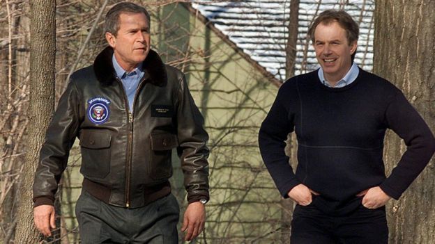 La relación entre George Bush y Tony Blair fue intensa en los meses anteriores a la invasión de Irak. AFP