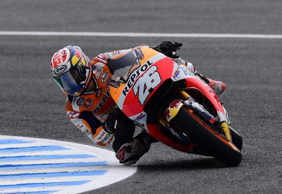 Dani Pedrosa fue el más veloz en los ensayos libres del Gran Premio de España. (Foto Prensa Libre: AFP).