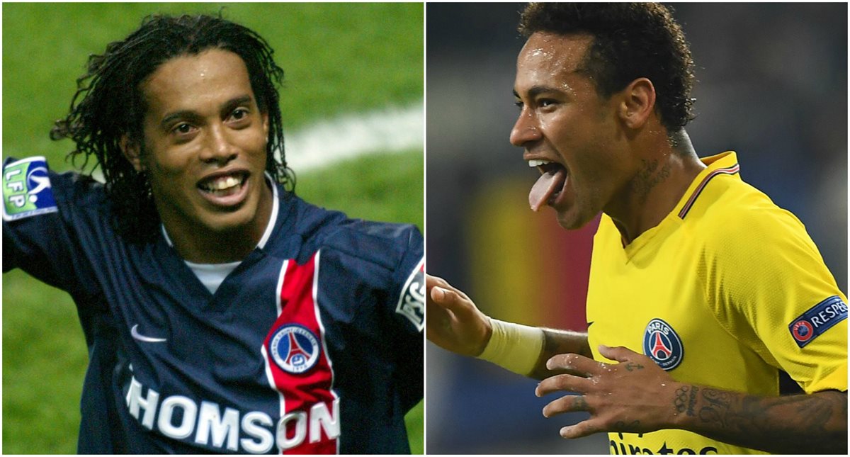 Ronaldinho y Neymar, son los brasileños que han marcado el futbol francés. (Foto Prensa Libre: Hemeroteca PL)
