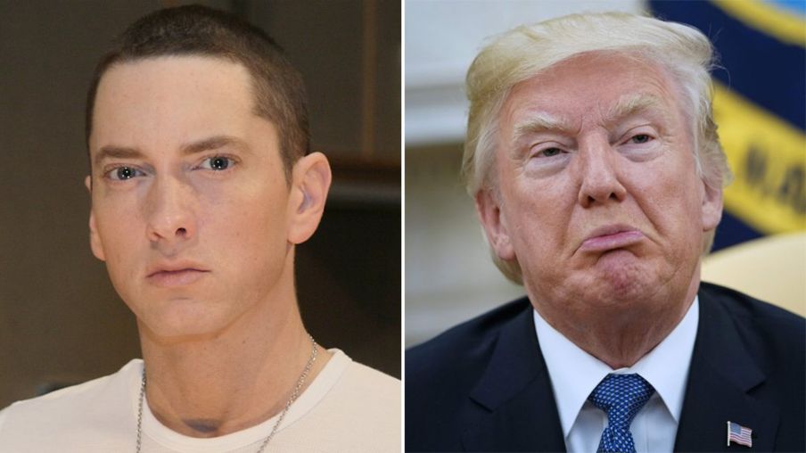 Eminem carga contra Donald Trump en su nuevo rap. (BBC / AFP).